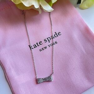 Kate Spade Silver Crystal Bow Necklace